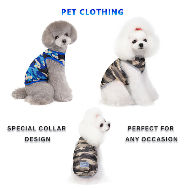 Hundetrøjer Vest Bomuld T-shirt, Ærmeløs Strækbar Kæledyrs Tøj, 2-pak Hvalpe Tank Top Kat Tee (Blå+Grøn)