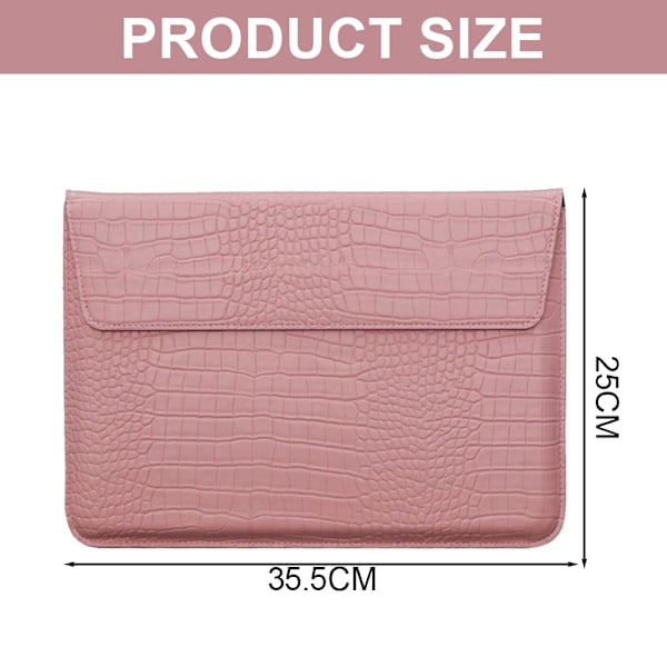 Krokodille-mønstret Kunstlæder Flap Style Taske, 13 tommer Laptop Stativ Sleeve Case, Laptop beskyttende etui
