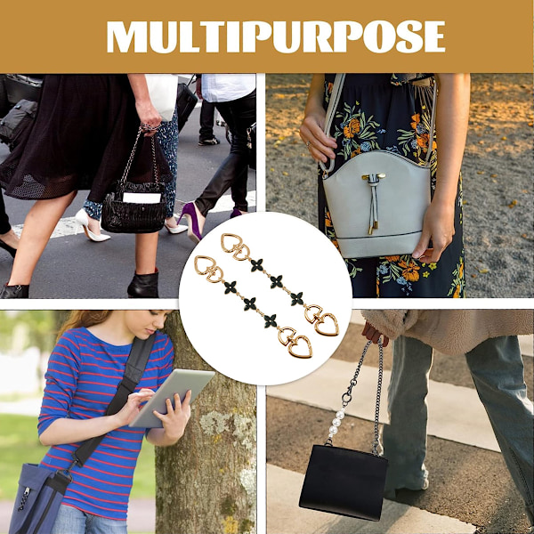 2 st blommiga handväskestroppförlängare ersättningsväskkedjor dekoration accessoarer för crossbody handväska