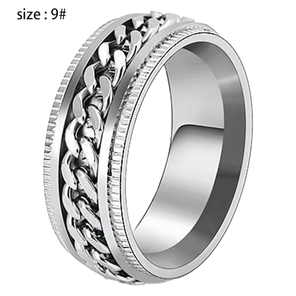 Rostfritt stål ring med 8mm vridbar ring