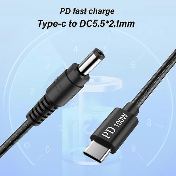 Nylon Braided USB C Cable PD100W Charging Cable for Laptops and Electronics Low Heat Control Power Supply Cable Dell 4.5x3.0