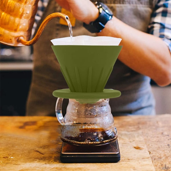 Häll över kaffedroppare i rostfritt stål Återanvändbara kaffefilter Enkellagers kaffedroppmaskin Ingen blockering Metallkon med halkfritt koppställ och