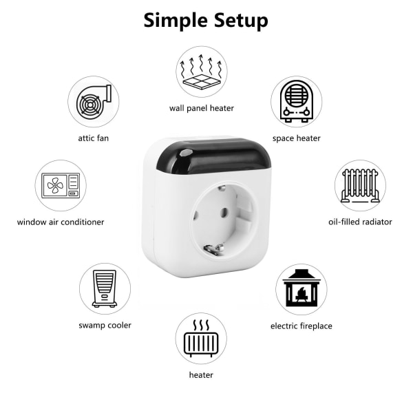 Smart Plug in Thermostat 2.4GHz WiFi EU-kontakt 220V Fjärrkontroll