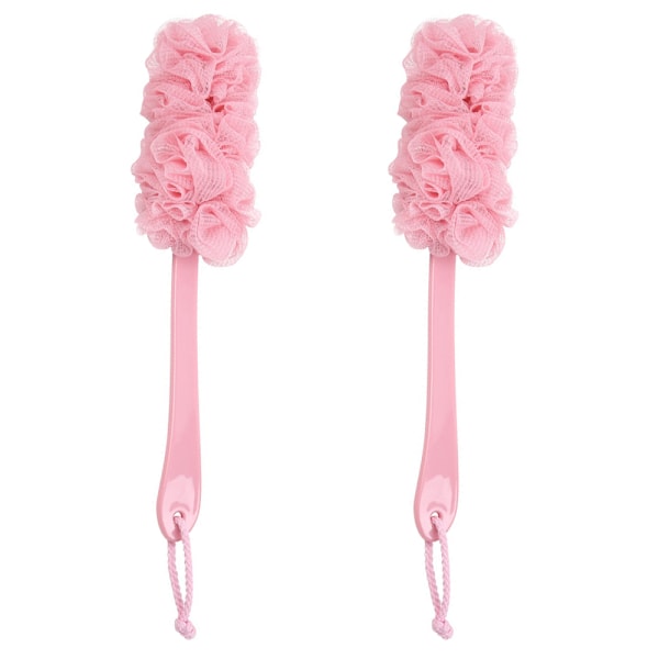 Ryggborste för dusch, långskaftad ryggborste för dusch, mjuk nylonnätssvamp för dusch, Loofah på en pinne för män och kvinnor, exfolierande skrubb