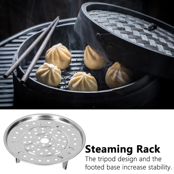 Rostfritt Stål Värmebeständig Ångkorg Tripod Design Icke-Klibbig Rack för Matkaka (19CM)