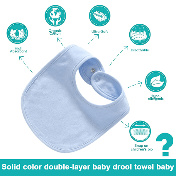 Baby Bandana-Slobber-Smekker Bløde og Absorberende Økologiske Bomulds-Bandana-Smekker Sæt til Drenge Piger Nyfødte Unisex