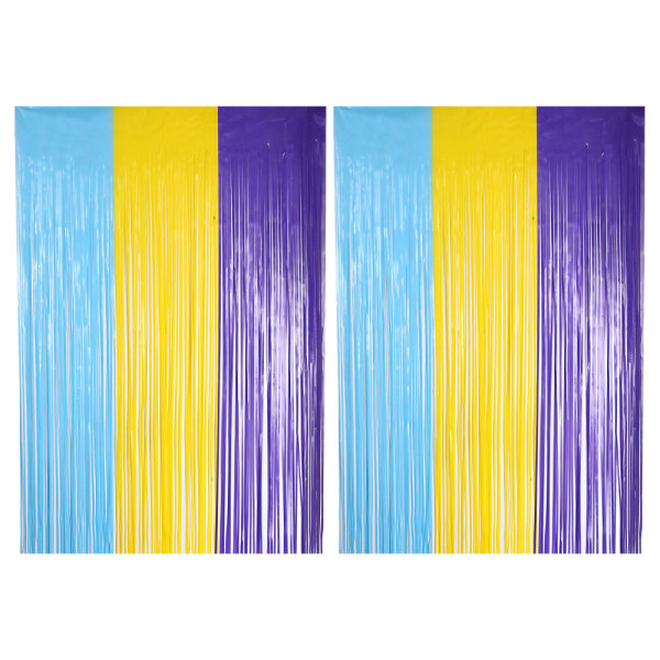 2-pack blå gul lila folie fransbakgrund Färgglad folie