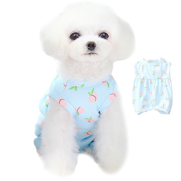 Operasjonsdrakt for katt, kirurgisk onesie for kjæledyr etter operasjon, alternativ til E-krage for hund (blå)