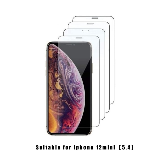 4-Pack Högkvalitativa Härdat Glas Skärmskydd för iPhone 12 Mini