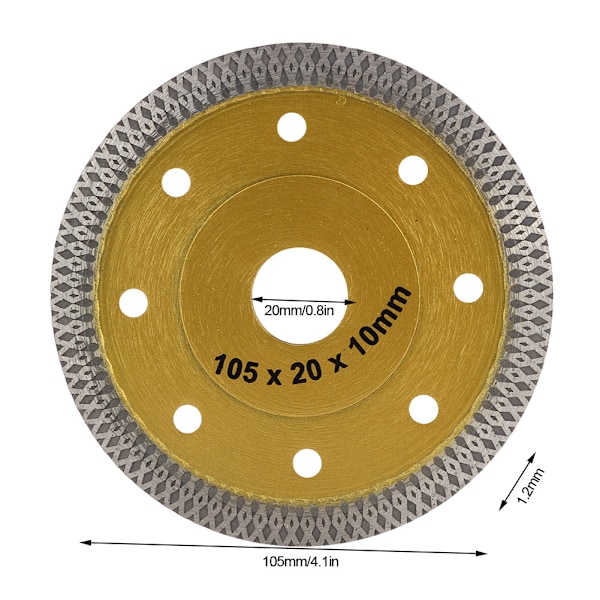 Diamantsirkelsagblad Varmpresset Skjæreskive for Keramiske Fliser (105mm)