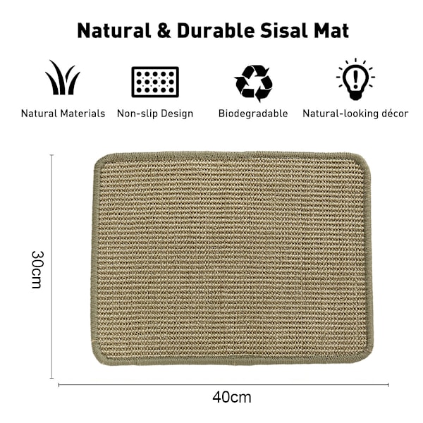 Kattklösningsmatta, Naturlig Sisal Kattklösningsmattor, Horisontell Kattgolvskrapande Matta Matta, Skydda Soffa och Mattor