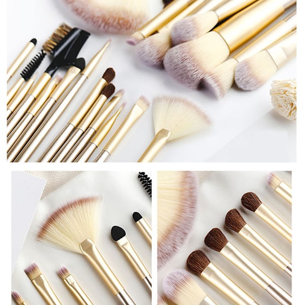 Sminkborste Set  Premium Syntetisk Foundation Puder Concealers Ögonskuggor Rouge Sminkborstar