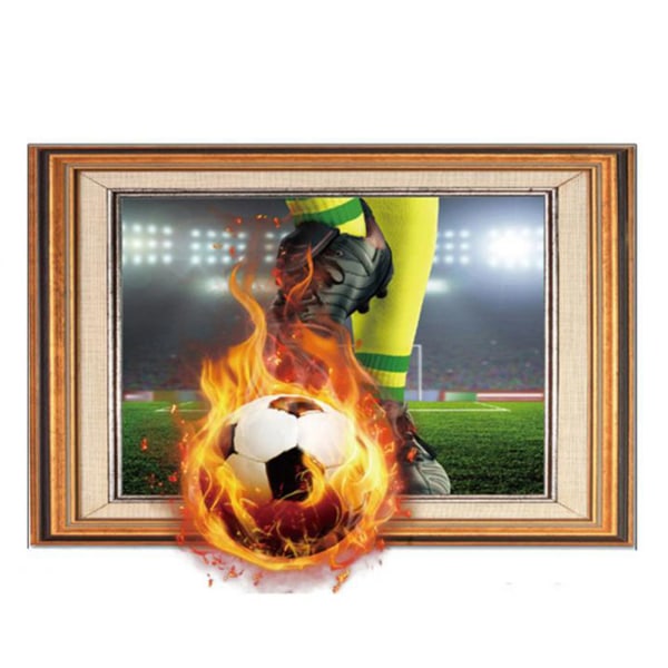 3D Stereo Fotoram Flame Fotboll Väggdekaler Bakgrund