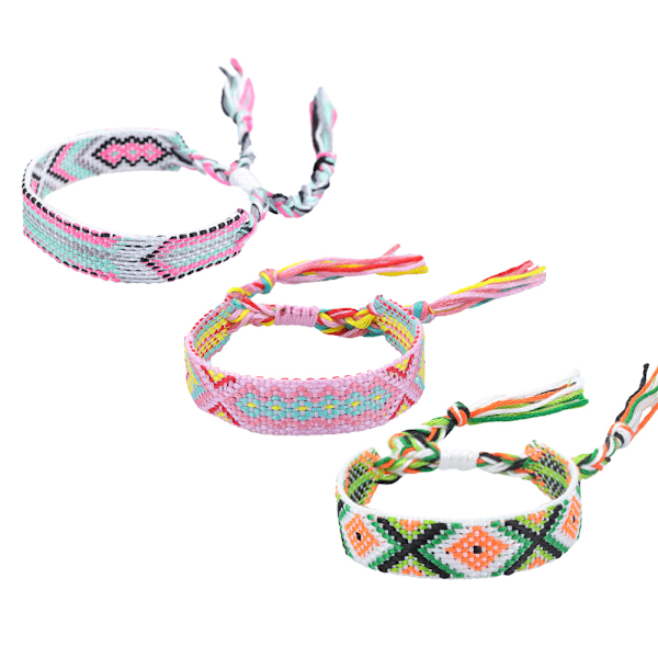 3 st armband vävda fransar armband boho smycken för kvinnor, vänskapsarmband för kvinnor flickor