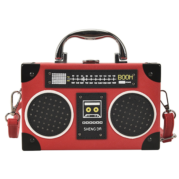 Retro radio-inspirerad väska, elegant PU-kvällväska, exklusivt för kvinnor