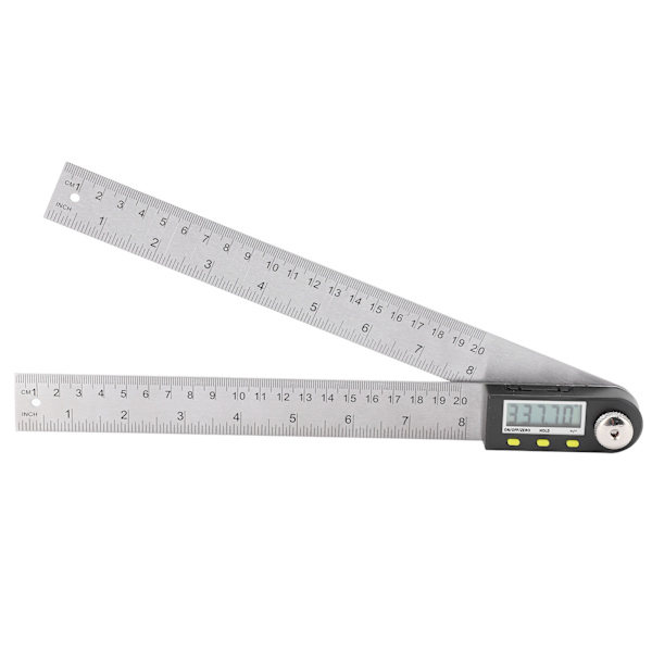 Digital Vinkelmåler LED-Skjerm Rustfritt Stål Metrisk Imperial 360° Måler 200mm