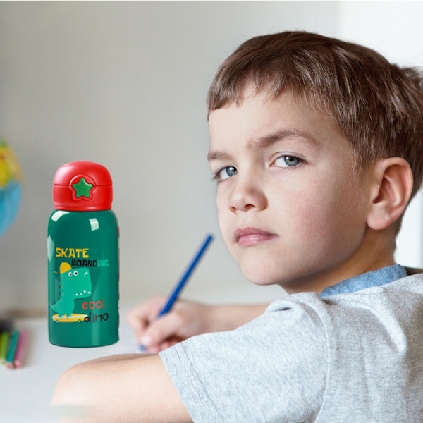 Toddler Sippy Cup med Strå, Zoo Rustfrit Stål Stråflaske