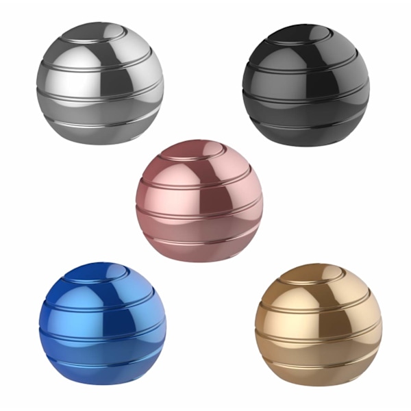 Kinetisk Skrivebordslegetøj, Fuld Krops Optisk Illusion Spinner Bold, Gave til Mænd, Kvinder, Børn 1,5” Størrelse (Sølv)
