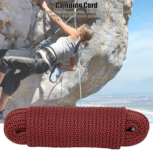 9 Core Paracord Räddning Knytning Tält Snodd Camping Rep för Utomhus Armbandsvävning 20M Röd