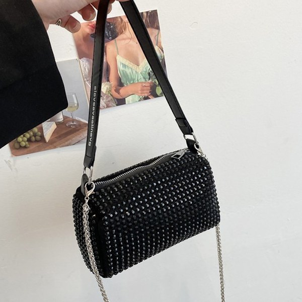 Rhinestone Crossbody Kveldsveske - Mote Krystall Topphåndtak