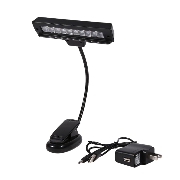 Bärbar 10 LED Clip on Music Stand Clamp Light Sovrumsskrivbord