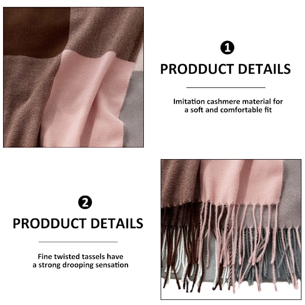 Kvinnors Lång Rutig Pläd Chunky Överdimensionerad Vinter/Höst Varm Halsduk Stor Tartan Halsdukar Wrap Sjal