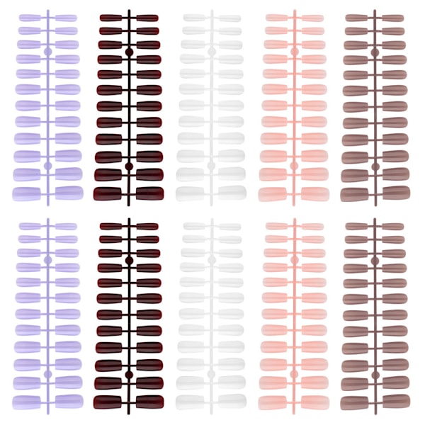 Falska naglar Kista Press-on Naglar Full Cover Falska Naglar för Kvinnor och Flickor, 10 Storlekar, 240 Stycken
