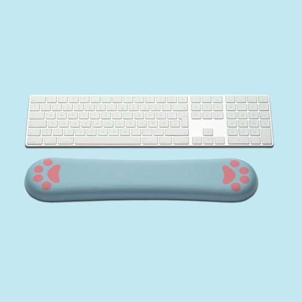 Handledsstöd för tangentbord, bekväm minnesskumfyllning, halkfri, söt kattklo - 38 cm