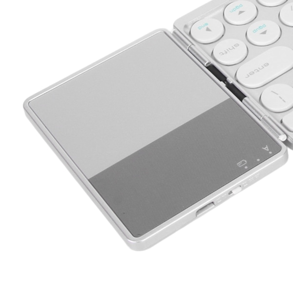Round Key Bluetooth Vikbart Tangentbord med Touchpad Universell 140mAh Trådlöst 64-tangenters Vikbart Tangentbord Silver