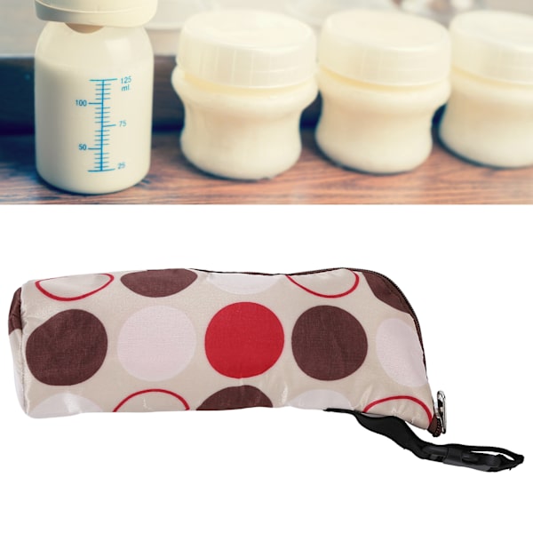 Isolert flaskepose for amming, bærbar termospose for babyflasker, holder for barnevogn, beige hagemann