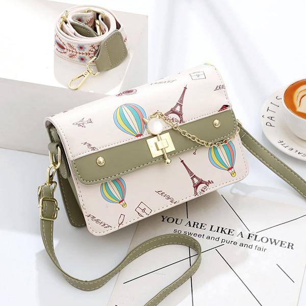 Kvinders Skuldertaske  Crossbody Pung  Gitter Læder Kæde Taske