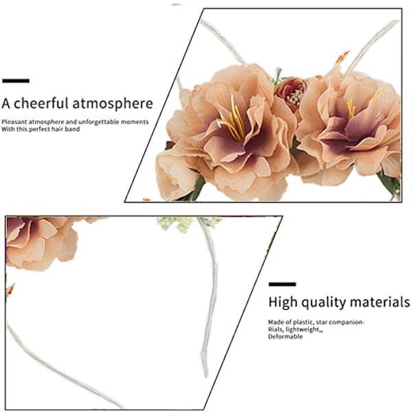 Simulerade blomsterdiadem för bröllop, fester och födelsedagar