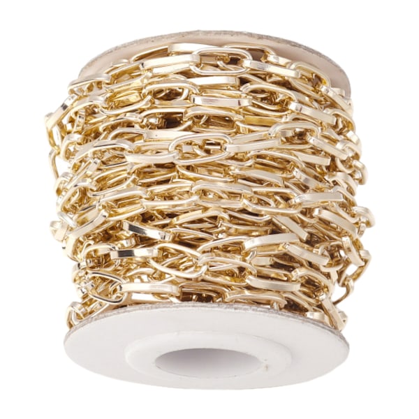 5 meter ovalformad gemkedja, bred platt smyckeskedjelänk för gör-det-själv-armband för kvinnor