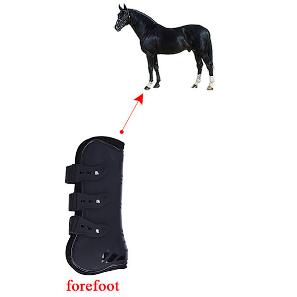 2 st Hästhovsboots PU Neopren Skyddande Justerbara Hästhovsboots för Senor Svart Framfötter M