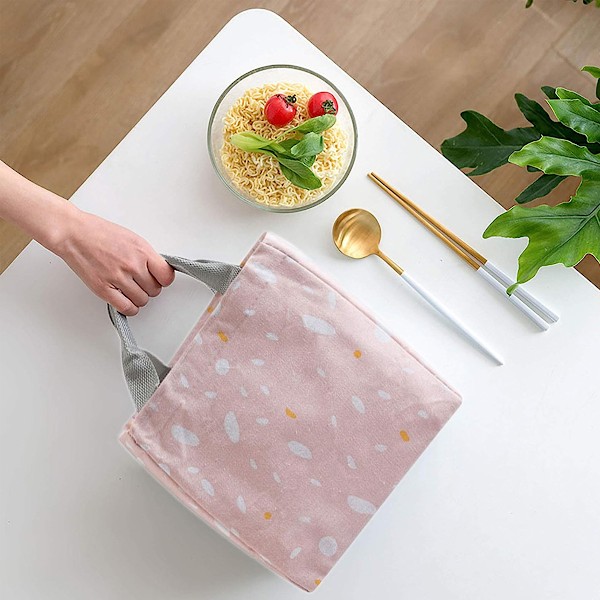 Lunchväska för Män Kvinnor Isolerad Lunchbox Bärbar Grå Återanvändbar Isolerad Lunchväska för Kvinnor Resa Picknick och Lunchbox