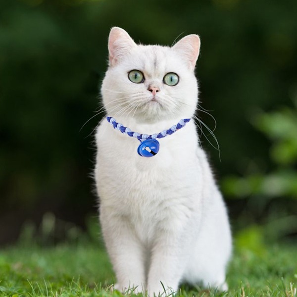 2 stk. Katte Halsbånd Søde Kitty Justerbare Killinge Halsbånd, Bomuld Polyester Kæledyr Vævet Halsbånd, S, M