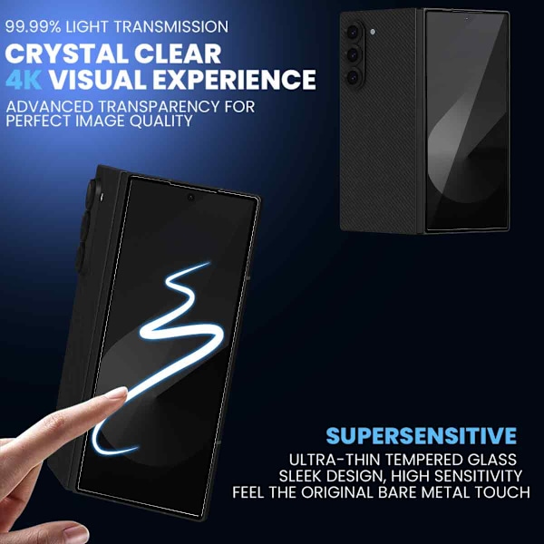 2-Pak Samsung Z Fold 6 Skærmbeskytter - Hærdet Glas 9H - Super kvalitet 3D