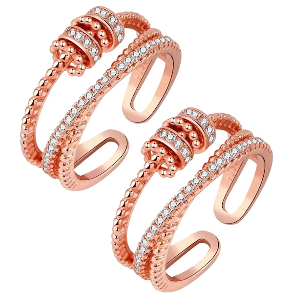 Anti-ångest Ringar för Kvinnor Män Unisex Justerbara Stackbara Snurrande Oro Ring