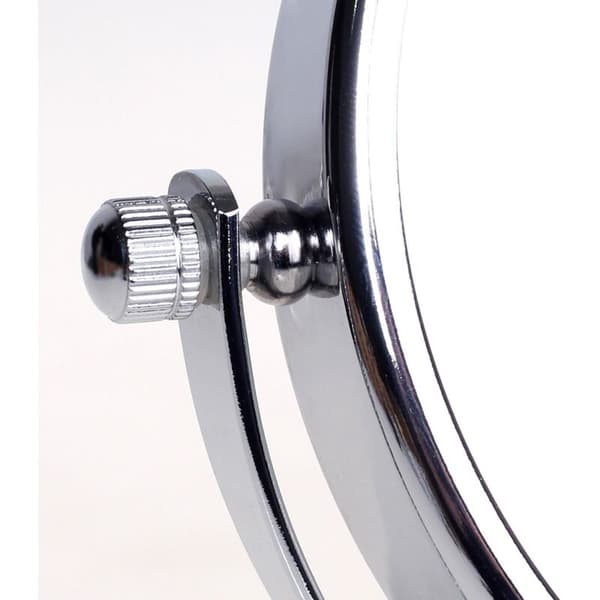 Makeup/Cosmetic Mirror, 360° Rotatable - Double-Sided: Normal and 10x Magnification. Freestanding Mirror, Shaving Mirror, Bathroom Mirror, Chrome