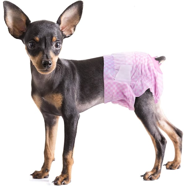 Hundblöjor för tikar - Engångsblöjor för hundvalpar och honkatter, rosa blöjor 12-36 st för husdjur med justerbart svanshål
