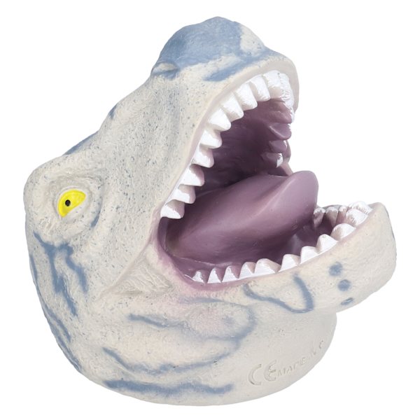Dinosaurie Handdocka Realistisk Mjuk Halloween Tyrannosaurus Rollspel Leksak för Barn Grå