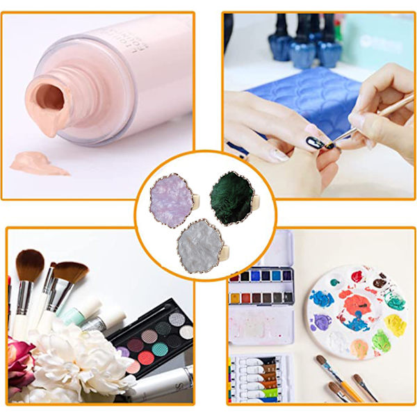 3 kpl Hartsi Nail Art -paletit säädettävillä sormirenkailla, piirustus kynsilakkapaletin kynsiä taiteen työkalu