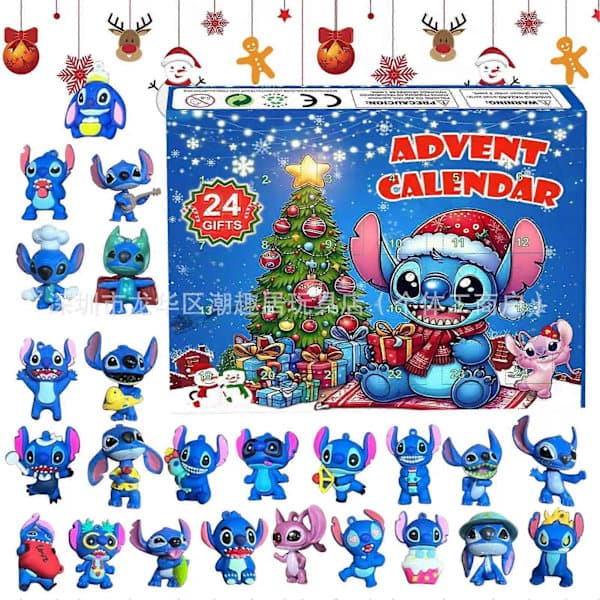 2025 Stitch Lilo & Stitch Julekalender Blind Box 24 Halloween Nedtælling Anime Blind Box Stitch D