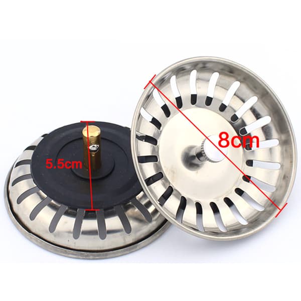 2-pack Kitchen Strainer | 79 MM | Universal Stainless Steel Sink Plug - Sink Strainer/Basin - Kitchen Drain Strainer[TT]