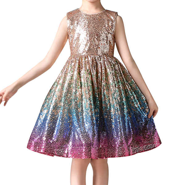 Princess Dress, Girls Shiny Sequins Dress Formal Birthday Party