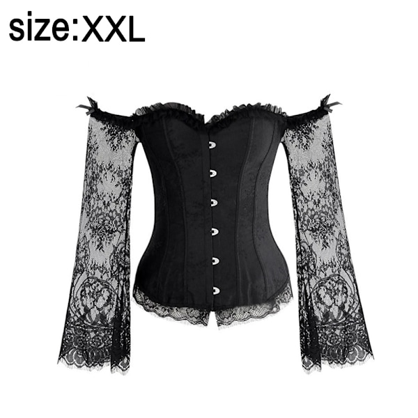 Naisten korsetit Bustier Top Gothic Sexy Olkaimet - Musta