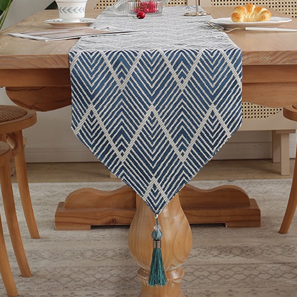 13 x 70", vågmönster Matbord Duk Lämplig för kaffe Farmhouse lång sidobord Högt kök Te/soffbord Restaurang dekoration för
