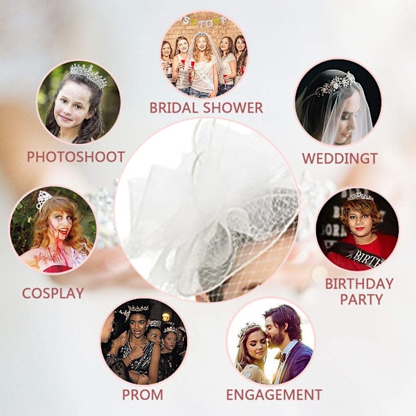 Fascinator Hatter 20- og 50-tallshatt Cocktail- og Te-fest Hodeplagg med Slør for Jenter og Kvinner