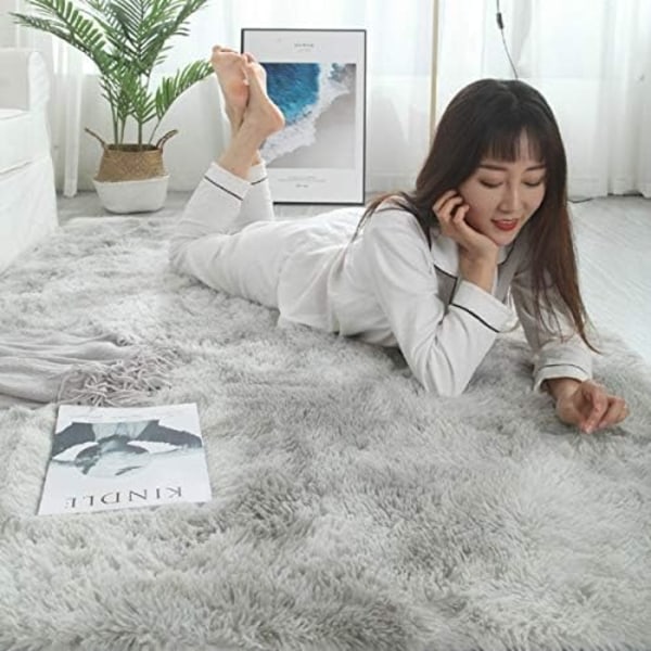 Mjuk Modern Shaggy Matta 4x6.6 för Sovrum Vardagsrum Sovsal Barnrum Hem Dekorativ, Halksäker Plysch Fluffig Päls Area Mattor Bekväm Barnkammare