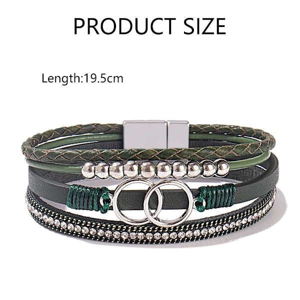 Boho Wrap Armbånd Lær Mansjett Bangel Gull Perler Armbånd for Kvinner Stable Infinity Armbånd Smykker med Spenne
